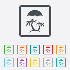 Trip insurance sign icon. Safe travel symbol.