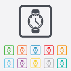 Wrist Watch sign icon. Mechanical clock symbol.