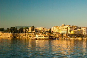 Obraz premium Corfu town - Greece. View from the sea