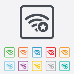 Wifi star sign. Favorite Wi-fi symbol. Wireless.