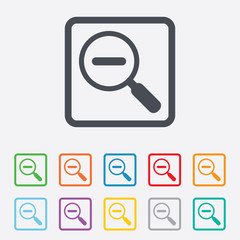 Magnifier glass sign icon. Zoom tool. Navigation