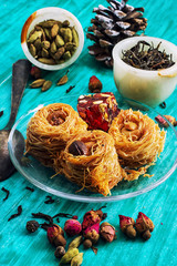 varieties of dry,fragrant tea leaves