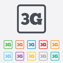 3G sign. Mobile telecommunications technology.