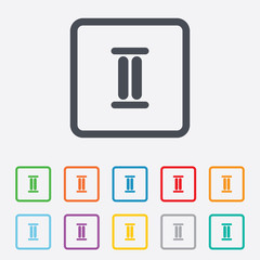 Roman numeral two icon. Roman number two sign.