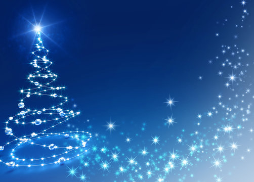 abstract blue christmas tree background