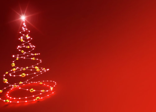abstract red christmas tree background