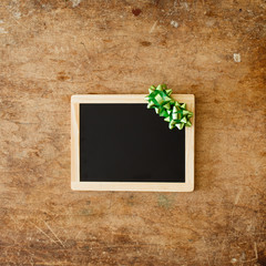 wooden frame and christmas decoration