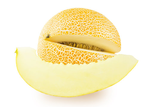 Melon with a slice cut out
