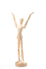 Wooden figurines posed isolated