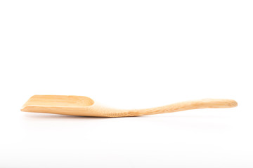 Wood spoon isolated placed