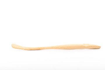 Wood spoon isolated placed