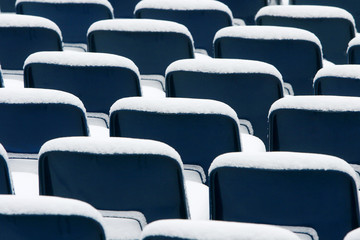 Obraz premium Blue plastic chairs