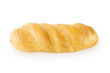 Loaf of bread on a white background