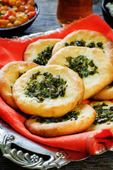 Arabic flat bread with herbs