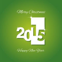 White plate 2015 green background vector