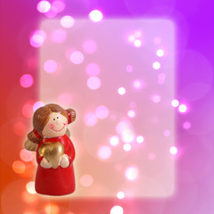 Greeting christmas card angel