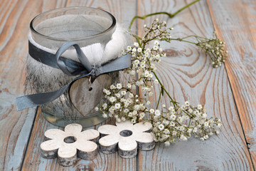 Mooie grijs met witte kerstdecoratie