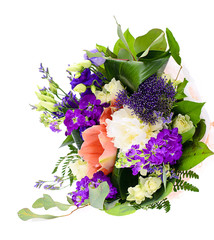 Colorful Flowers Bouquet Isolated on the White Background