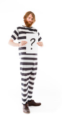 model isolated on white holding a sign