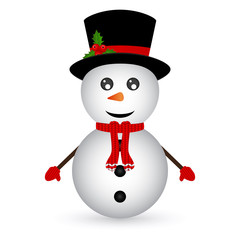 Christmas Snowman on white background