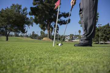 Obraz premium Putting and Golfer