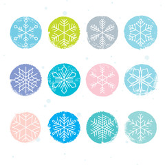 Colorful snowflake set