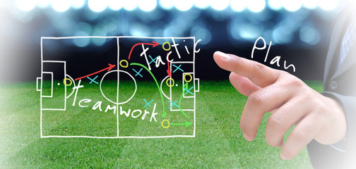 plan of soccer manager at soccer field