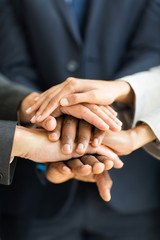 business people hands together