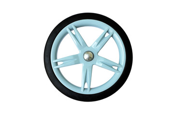 Blue Baby Cart Wheel isolated on white background © wichientep