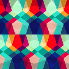 colored mosaic seamless pattern with grunge effect