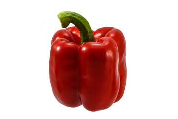 Red bell pepper isolated on white background