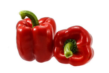 Red bell pepper isolated on white background