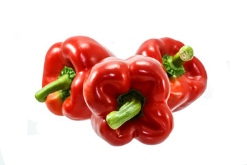 Red bell pepper isolated on white background