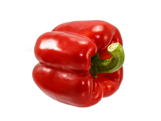 Red bell pepper isolated on white background