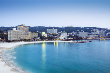 Fototapeta premium Shirahama, Japan Beachfront Skyline