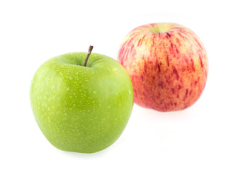 apple fruit with water drops isolated on white background