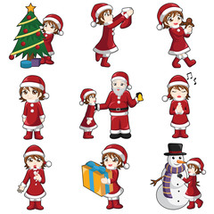 Girl with Christmas stuff