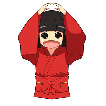 和風着物の女の子/ まる