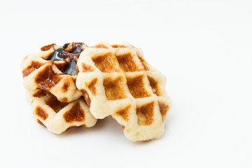 Waffle isolated on white background