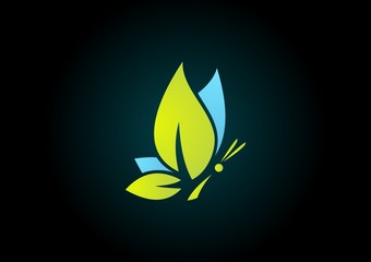 butterfly logo,nature fashion,leaf spa vector insect beauty