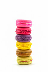 Sweet and colourful french macaroons or macaron , Dessert.