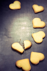 Shortbread cookies in shape of heart