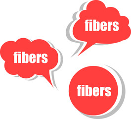 fibers. Set of stickers, labels, tags. Template for infographics