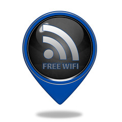Free wifi pointer icon on white background