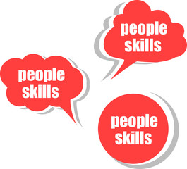 people skills. Set of stickers, labels, tags. Business