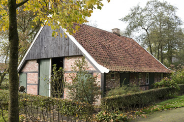 Fototapeta na wymiar Cottage in the Open Air Museum in Ootmarsum in The Netherlands.