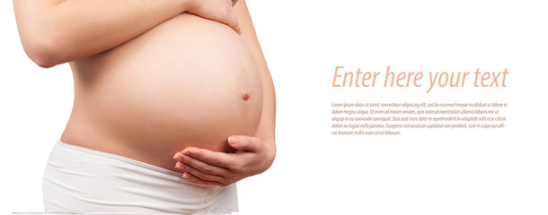 belly of a pregnant woman isolated - 72290953