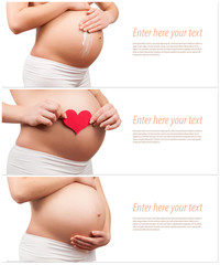 belly of a pregnant woman isolated - 72290967