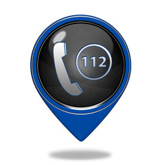 112 pointer icon on white background