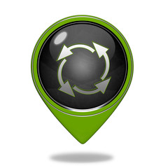 recycle pointer icon on white background